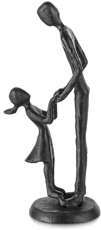Sziqiqi Figurines - Father Daughter Iron Statues, Love Sculpture Decoration for Fathers Day, Wedding, Christmas, Memorial Gifts for Dad, Stepdad, Son, Husband