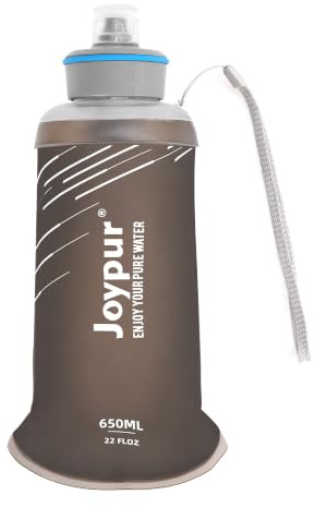 joypur 650 ML Borraccia da campeggio di sopravvivenza per esterni con filtro pieghevole per attività all'aperto (Grigio)