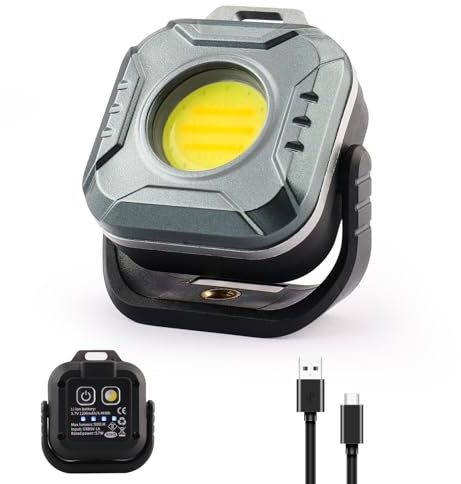 Foydream Torcia Led Potente Professionale, Mini Torcia LED Ricaricabile LM500 Magnetica con 6 Modalità, Lampada di Portatile IP44 Impermeabile, Flashlight per Campeggio Escursionismo Emergenze