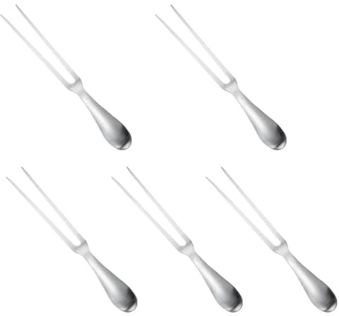 5 tenedores de trinchar para carne, acero inoxidable, resistente, mango ergonómico para barbacoa, cocina, pavo, asado y cenas (L)