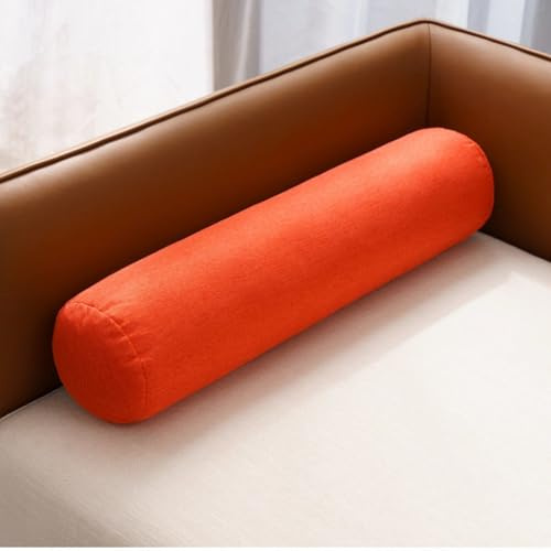 AQIGR Cuscino Cilindrico Cervicale 15x60 20x80 20x120 cm per Collo Gambe e Schiena per Letto e Divano con Federa Lavabile(Rosso,20x60cm)