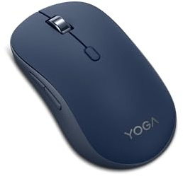 Lenovo Yoga Mouse Bluetooth Silenzioso Multi-Dispositivo, Wireless, Ergonomico, 3 Dispositivi, fino a 4000 DPI, 6 Pulsanti Programmabili, Ambidestro, blu cosmico