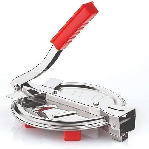 Stainless Steel Puri Press Machine – 6.5 Inch Roti/Chapati Maker | Heavy-Duty Puri Maker for Poori, Papad, Khakra & Tortilla | Manual Dough Press for Kitchen