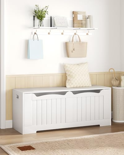 Hzuaneri Storage Chest with 2 Secure Hinge, 120 cm, White