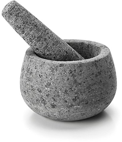 LACOR 60517 Mörser Und Stampfe Der Granit, Stein, grau, 12 x 12 x 8 cm