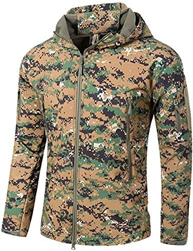 VADOOLL Herren Taktische Jacke Softshell Fleece Kapuzen Outdoor Mantel Warme Winterjacke Militär Softshell Taktische Jacke (CLSM,4XL)