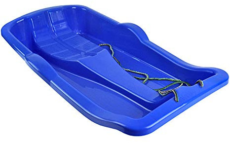 Schlitten Kinderschlitten BOB MINIBOB Kunststoff Rodel UFO 5 Farben Schneespaß (Blau)