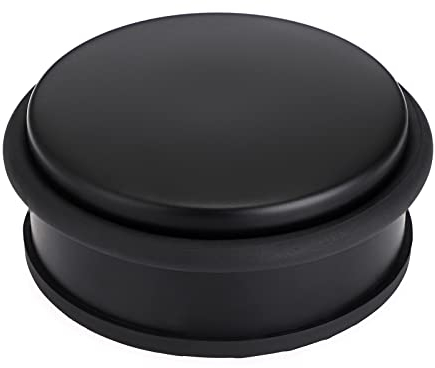 IGNPION Stainless Steel Door Stop Heavy Duty Metal Floor Door Stopper Bumper with Rubber Buffer Ring - No Fixing Design (10.5x4.5, Black)