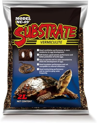 Hamiledyi Reptile Substrate Vermiculite Bedding Snake Hibernant moisturizing Soil Terrarium Bedding for Snake Tortoise Lizard Hatching Eggs(2.1Quart/2L)