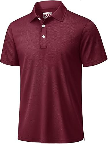 TACVASEN Polo Hombre Manga Corta Básica Polo Golf Hombre Quick Dry Camiseta Deporte Camisa Tecnica Poliéster Exterior Camiseta Tenis (2XL, Burdeos)