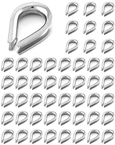 YAMASO 50pcs 1/16 M2 Stainless Steel Thimble for Diameter Wire Rope Cable Thimbles Rigging