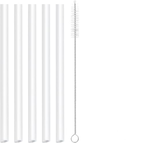 CampTek Replacement Straws Compatible with YETI Rambler 26oz Vacuum Insulated Bottle,Include 5 BPA-FREE Straws,1 Straw Cleaning Brush