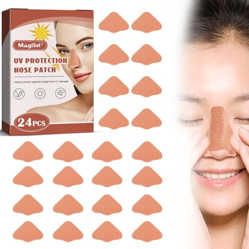 Toppa Naso Protezione UV, Dal Sole Protezione UV Naso, Naso Adesivo Protezione Solare, Protezione Solare Naso, Adesivo Naso Protezione Solare per Uomini Donne Sport Abbronzatura Outdoor, 24 PCS