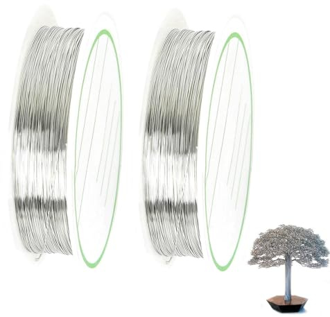 2Volumes of 0.3mm Craft Wire 15 M/Roll Silver Modelling Jewellery Wire Thin Wire for Crafts Wire for Jewelry Making Supplies Diy Crafting Handicraft Hairpin Material Accessories
