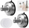 CGBE 2-Pack Heavy Duty Suction Hooks: 304 Stainless Steel Rustproof No-Drill Suction Cup Hooks - Waterproof Reusable for Bathroom, Shower, Kitchen (Silver)