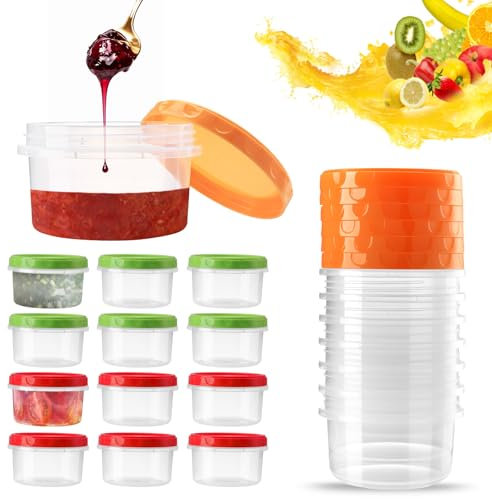 kebitedamai 18 Pcs Recipientes de Plástico para Alimentos, 250ML Recipientes Herméticos para Snacks, Contenedores de Alimentos con Tapas Pequeños, Caja de Almacenamiento Prueba de Fugas