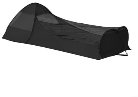 EpheyFIF Tenda a sacco a pelo pop-up, per campeggio all'aperto, portatile, leggera, protezione contro gli insetti, installazione rapida, verde e nero, 34343 cm (nero)