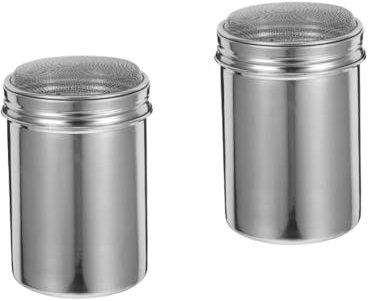 Cabilock 2 Piezas De Acero Inoxidable para Hornear Espolvoreador De Harina Fina Y Azúcar Coctelera Colador De Chocolate Dispensador De Cacao Jarra para Espumar Café Polvo Especias