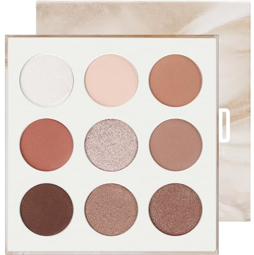 docolor Nude Lidschatten Palette, Velours-Matte Lidschatten Palette, Vegane Formel 9 Farben Hochpigmentierte Matte Schimmernde Nackte Rauchige Glitzernde Creme Langlebige Wasserdichte