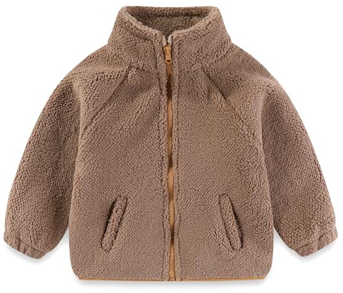 Veste en polaire Sherpa pour enfants, manteau à zip pour bébés garçons et filles, épaisse et chaude, vêtement d'extérieur 1-6 ans