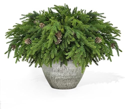 6 Pcs Christmas Greenery Stems+6 Ft Christmas Garland Soft