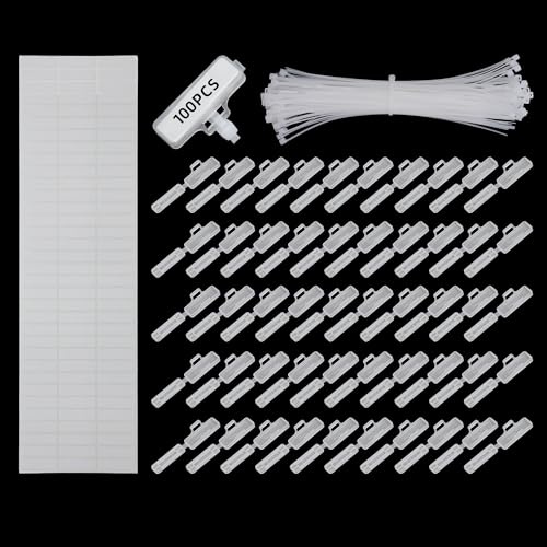 HENGBIRD Lot de 100 étiquettes de câble transparentes à clip avec 100 serre-câbles pour marquage de câbles et câbles pour marquage, marquage, organisation