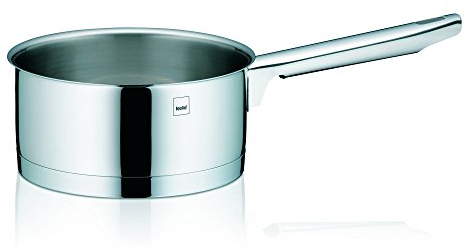 Kela 10964 Stielkasserolle, 1,5 l Fassungsvermögen, 16 cm Durchmesser, 18/10 Edelstahl mit Glanzoptik, Induktionsgeeignet, Cailin