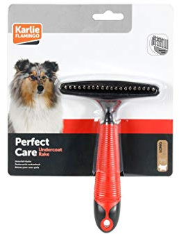 Karlie Unterfell-Harke einreihig, Hundekämme, Gummi, Rot/Schwarz, 15,5x11x5 cm