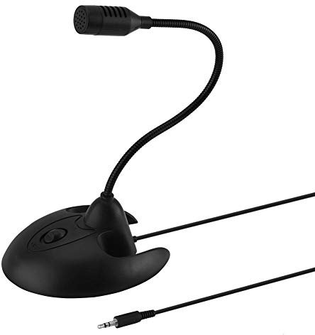 Socobeta Microphone omnidirectionnel à col de Cygne Flexible Microphone Debout de Bureau Microphone de karaoké stéréo(Noir)