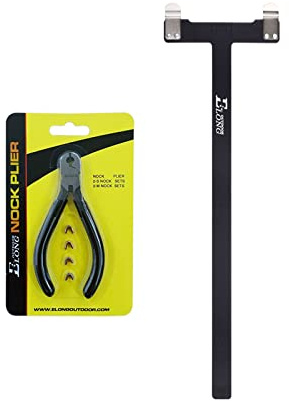 ELONG OUTDOOR Archery Bow String Points Nock Pliers Set T Shape Arrow Bow Square Ruler String Nocking Point Buckles for Recurve Bow