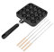 Cyrank Takoyaki-Pfanne aus Aluminiumguss, Aebleskiver-Pfanne, kommerzielle Antihaft-Pfannkuchenpfanne für Pfannkuchen, macht 20 Pfannkuchenbällchen mit 4 Laschen