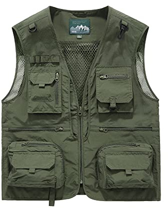 Btmpmcs Uomo Multi-Tasca Gilet da Pesca Senza Maniche All'aperto Leggero Panciotto da Viaggio Traspirante Asciugatura Rapida Giacca da Lavoro Sport Giubbino Caccia Fotografi Gilet