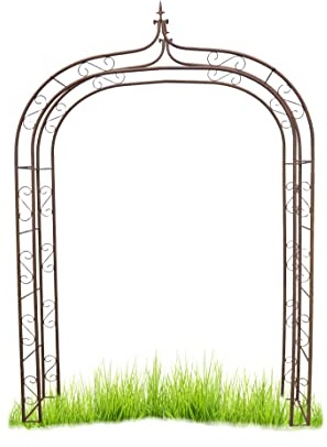 Rosenbogen aus Metall WK030861 Rankgitter Gartenbogen Rankbogen Hochzeit Torbogen Rosenbögen Rankhilfe Gartendeko braun Rostlook