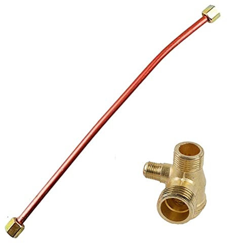 Tube d'échappement de 400 mm avec clapet anti-retour à 3 ports en alliage de zinc pour pièces de compresseur d'air, pièces de rechange pour compresseur d'air en laiton