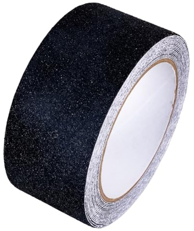 GTSE 50mm x 5m Black Anti Slip Tape, High Traction, Strong Grip Abrasive, Non Skid Tape for Indoor/Outdoor Use, Tread Warning Tape