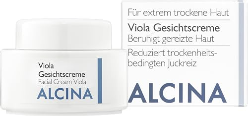 ALCINA Viola Gesichtscreme - 1 x 100 ml - Trockene Haut - Reduziert trockenheitsbedingten Juckreiz - Bewahrt vor Schuppenbildung