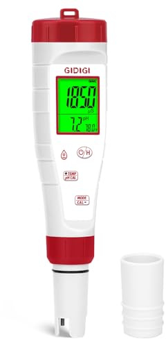 pH Tester,Digital pH Meter for Water,New Version TDS Meter for Drinking Water with Backlit Simultaneously Display 4 in 1 TDS pH EC Meter for Water Hydroponic Nutrient Solution,Pool,Home Use
