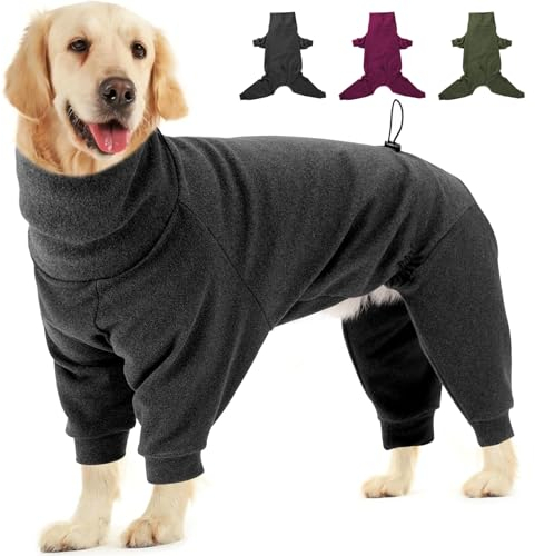 Dotoner Fleece Hundepullover Wintermantel Hundemantel Grosse Hunde Fleecejacke mit Beinen Hundebademantel für Kleine Mittelgroße Haustiere Hundebekleidung,Chihuahua,Beagle,Weicher Hunde Pyjamas