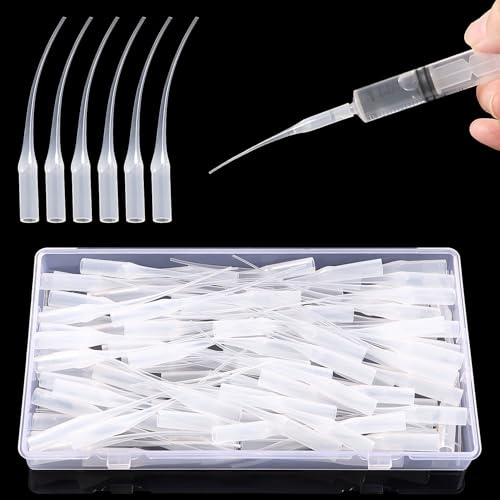 VooGenzek 100 Piezas 0.7mm Puntas de Botella de Pegamento, Aplicador de Precisión de Extensor de Pegamento, para Artesanías Hobby Proyectos Laboratorio