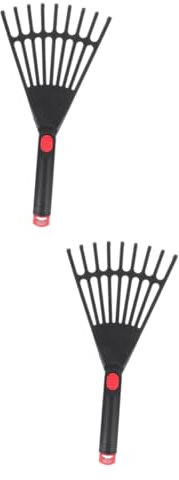 HOMSFOU 3 Pièces râteau de Jardin Feuilles Outil de Jardin à Main désherbeur Rester Outils Jardinage kit Jardinage Gardening Tools Petit râteau en Plastique râteaux pour Le Jardinage