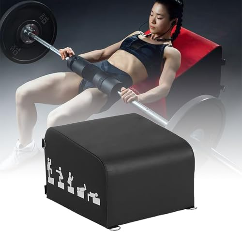 NILoykg& Banc de poussée de Hanche, Machine de poussée de Hanche, Mousse et matériau Vinyle Hip Thrust Pad Glute Bridge Machine d'exercice pour l'entraînement Total du Corps de Gymnastique,Noir
