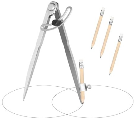 ZHYUAN Compás de trazado,300 mm,Compás ajustable,Compás de punta,Compás, Compás de trabajo, Compás de carpintero grande, Compás de dibujo técnico, con portalápices, para dibujo artesanal de cuero