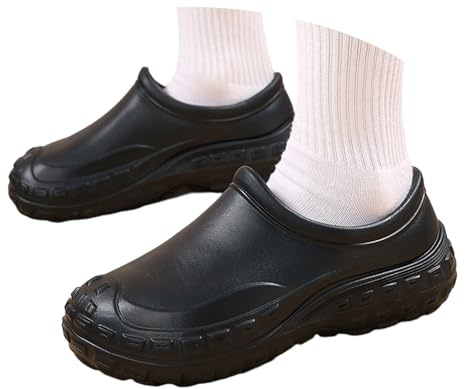 Générique Chaussures De Travail Homme Fermé pour Cuisine Et Hôpital Sabots De Jardin Antidérapants Imperméables Respirant Confortable Souple Clogs Épaisse Décontracté Intérieur Extérieur Mules