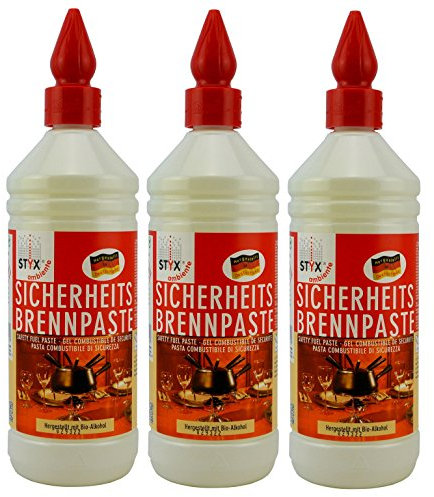 STYX Gel combustible de sécurité Ambiente - 1000 ml - Fabriqué à partir de matières premières renouvelables et d'alcool bio Fabriqué en Allemagne