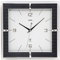 AMS Wanduhr Funk Funkwanduhr analog eckig mit Glas und Carbon-Applikationen