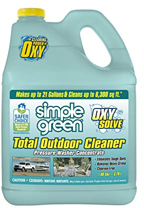 Simple Green Oxy Solve Total Outdoor Cleaner Concentrate, Pressure Washer & Manual Use, EPA Safer Choice Certified, Peroxide Cleaner for Wood, Concrete, Vinyl & More