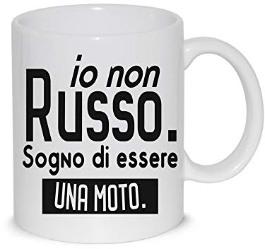 thedifferent Tazza Mug Io Non Russo Sogno Di Essere Una Moto Frase Divertente Thè/Latte - Idea Regalo