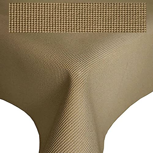 EMHELLE Gartentischdecke Balkon Terrasse rund oval eckig Außen Innen (Beige, 130 Rund)