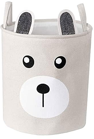Stoccaggio Del Cesto Dei Vestiti, Portabiancheria per Bambini, Cesto Pieghevole, Tela Impermeabile Stoccaggio Del Cestino Dei Giocattoli con Maniglie per Asilo Nido, College, Camera Letto (Beige)
