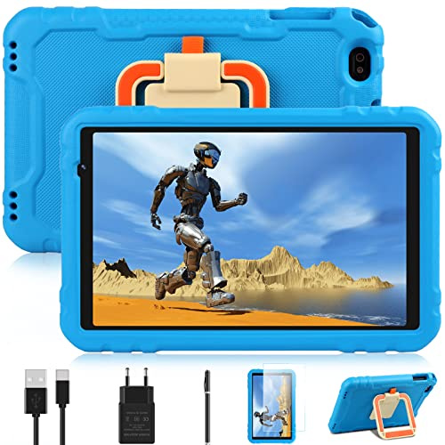 AOCWEI Tablet Niños 10 Pulgadas 8 Core Android 13 Tableta con 14GB RAM+128GB ROM (TF 512) HD IPS Display |5MP+8MP |2.4G+5GWi-Fi|8000mAh -Super Protective Antichoque Eva Estuche Protector -Azul